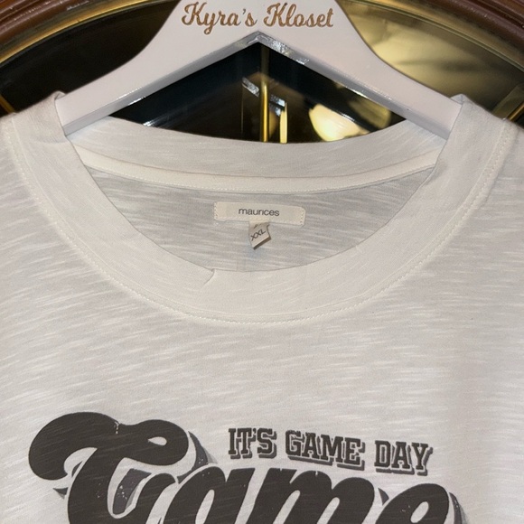 NEW! Maurices White Game On Game Day Vintage Graphic Oversized Crewneck T-Shirt - Picture 10 of 16